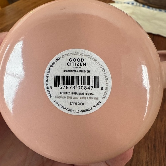 NWT Good Citizen Coffee Co Set of TWO Enamel Drinkware Mugs / Pink and Navy - Picture 6 of 9